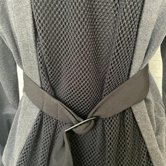Cabi Jacket Womens Small Charcoal Gray Zip Front with Mesh Back Detail and Belt - Picture 6 of 9